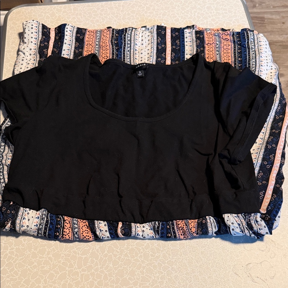 Torrid Black and Multicolor skater dress